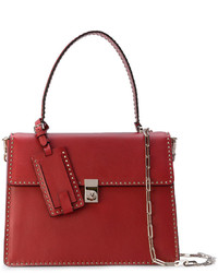 Красная кожаная большая сумка от Valentino Garavani