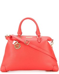 Красная кожаная большая сумка от Versace