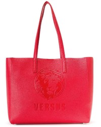 Красная кожаная большая сумка от Versus