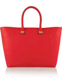 Красная кожаная большая сумка от Victoria Beckham