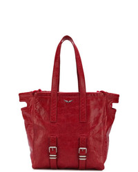 Красная кожаная большая сумка от Zadig & Voltaire
