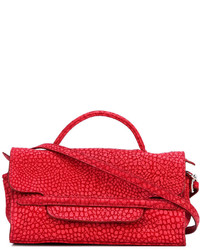 Красная кожаная большая сумка от Zanellato