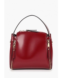 Красная кожаная большая сумка от Zarina