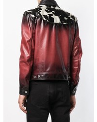 Мужская красная кожаная куртка-рубашка от DSQUARED2