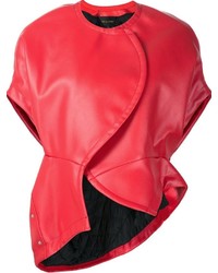 Женская красная кожаная куртка от Comme des Garcons