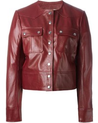 Женская красная кожаная куртка от Etoile Isabel Marant