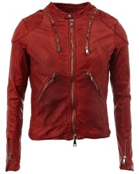 Мужская красная кожаная куртка от Giorgio Brato