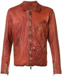 Мужская красная кожаная куртка от Giorgio Brato