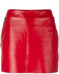 Красная кожаная мини-юбка от Barbara Bui