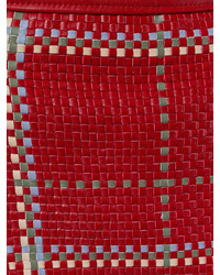 Красная кожаная мини-юбка от Magda Butrym