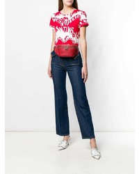 Красная кожаная поясная сумка от Valentino