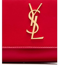 Красная кожаная поясная сумка от Saint Laurent