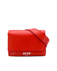 Красная кожаная поясная сумка от MSGM