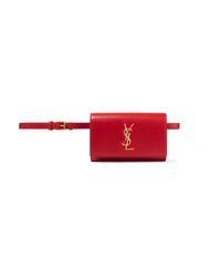 Красная кожаная поясная сумка от Saint Laurent