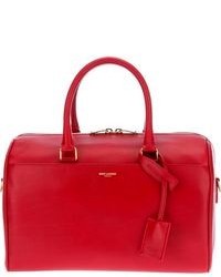 Женская красная кожаная спортивная сумка от Saint Laurent