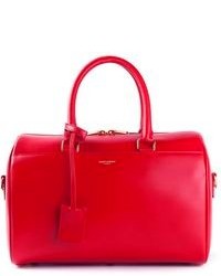 Женская красная кожаная спортивная сумка от Saint Laurent
