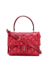 Красная кожаная стеганая сумка-саквояж от Valentino