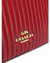 Красная кожаная стеганая сумка через плечо от Coach