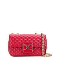 Красная кожаная стеганая сумка через плечо от Dolce & Gabbana
