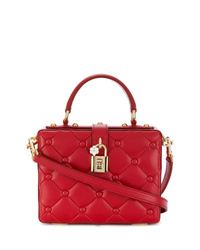 Красная кожаная стеганая сумка через плечо от Dolce & Gabbana