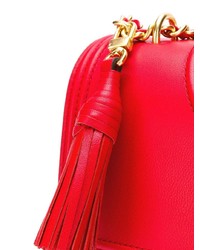 Красная кожаная стеганая сумка через плечо от Tory Burch