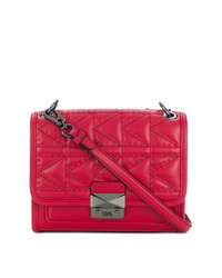 Красная кожаная стеганая сумка через плечо от Karl Lagerfeld