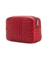 Красная кожаная стеганая сумка через плечо от Prada