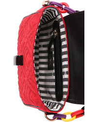Красная кожаная стеганая сумка через плечо от M Missoni