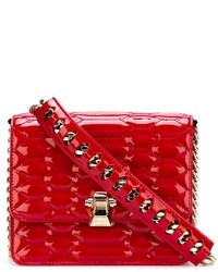 Красная кожаная стеганая сумка через плечо от Roberto Cavalli