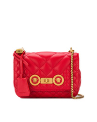 Красная кожаная стеганая сумка через плечо от Versace