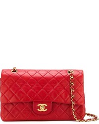 Женская красная кожаная стеганая сумка от Chanel