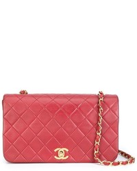 Женская красная кожаная стеганая сумка от Chanel