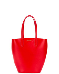 Красная кожаная сумка-мешок от Alexander McQueen