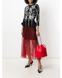 Красная кожаная сумка-мешок от Alexander McQueen