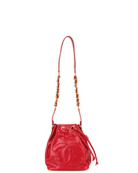 Красная кожаная сумка-мешок от Chanel Vintage