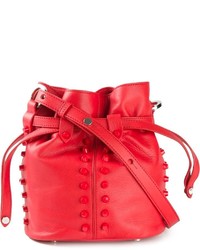 Красная кожаная сумка-мешок от Claudio Orciani
