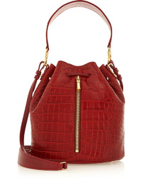 Красная кожаная сумка-мешок от Elizabeth and James