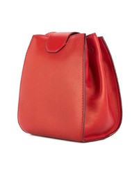 Красная кожаная сумка-мешок от Oscar de la Renta