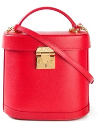 Красная кожаная сумка-мешок от MARK CROSS