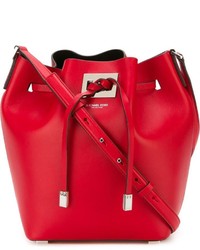 Красная кожаная сумка-мешок от Michael Kors