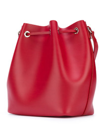 Красная кожаная сумка-мешок от No.21
