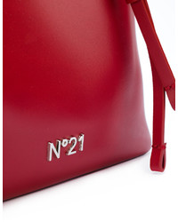 Красная кожаная сумка-мешок от No.21