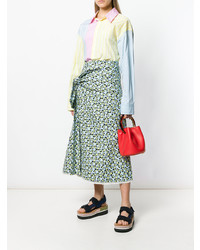 Красная кожаная сумка-мешок от Marni