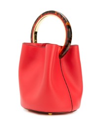 Красная кожаная сумка-мешок от Marni