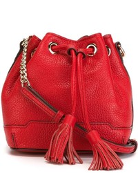 Красная кожаная сумка-мешок от Rebecca Minkoff