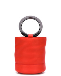 Красная кожаная сумка-мешок от Simon Miller