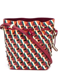 Красная кожаная сумка-мешок от Sophie Hulme