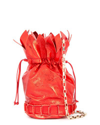 Красная кожаная сумка-мешок от Tomasini