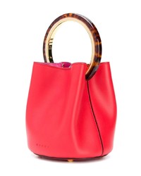 Красная кожаная сумка-мешок от Marni