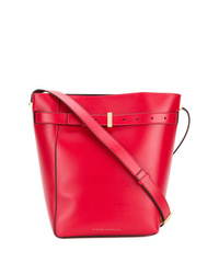 Красная кожаная сумка-мешок от Victoria Beckham